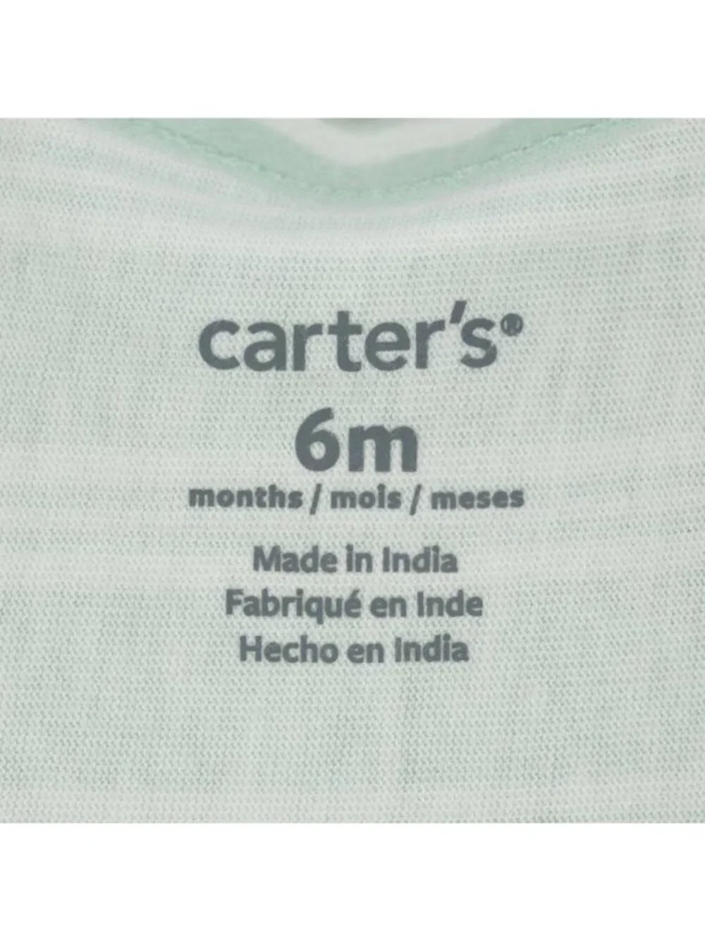 Carter's Infant Girls Size 6 Month Green Striped Knit Short Sleeve Knit Dress